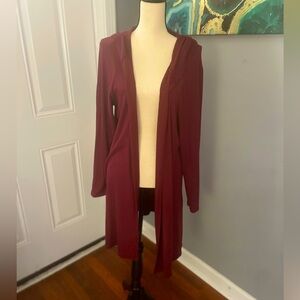 Lane Bryant Burgundy Long sweater Hoody size 18/20
